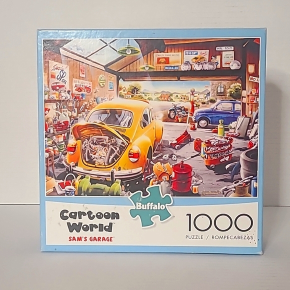 Buffalo David Bitton Other - Buffalo Cartoon World Sam's Garage 1000 pieces 26.75"x19.75" Puzzle *Complete*
